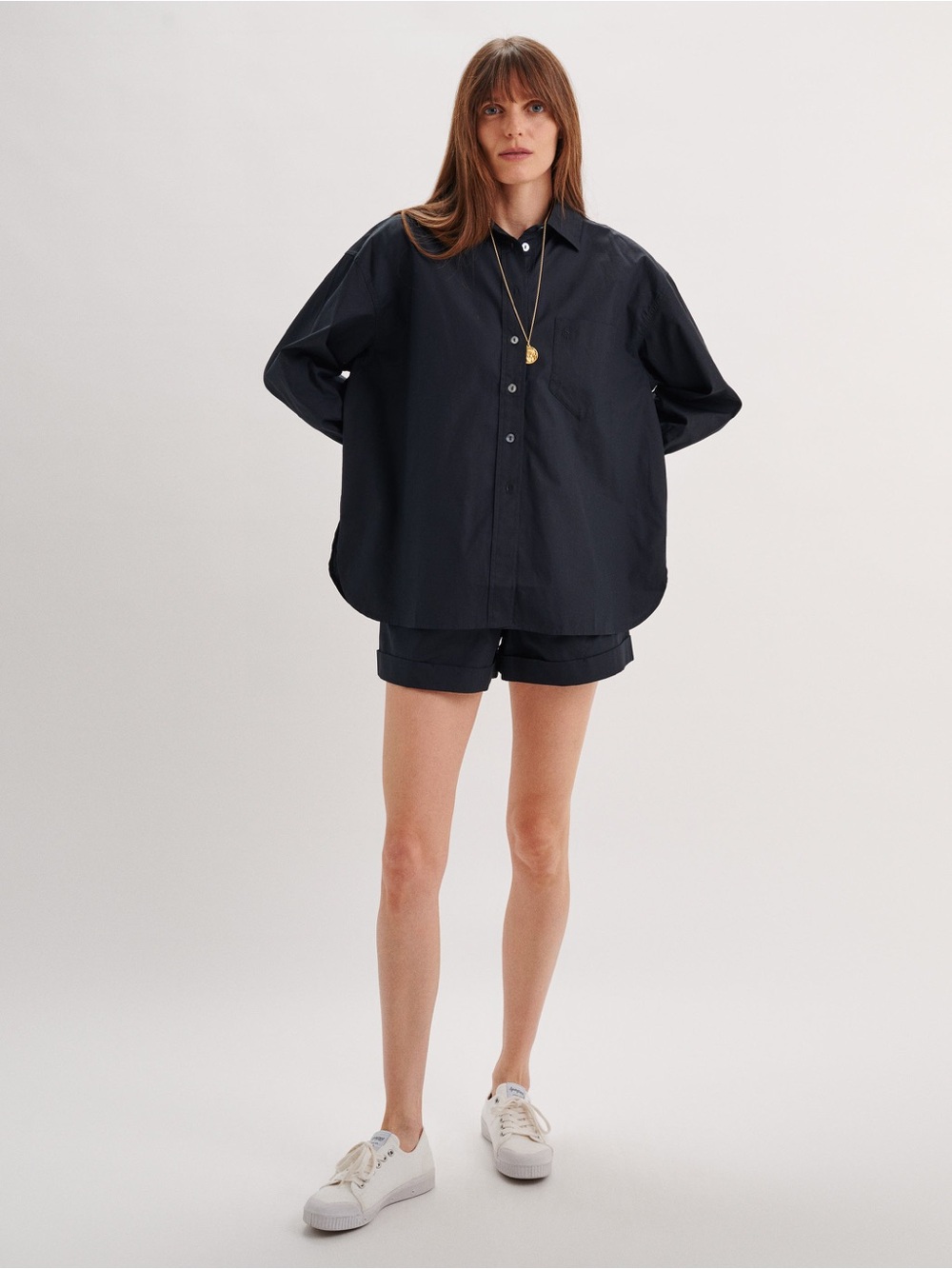Suzie Kondi Kappa Oversized Button Up Shirt In Black size XS
